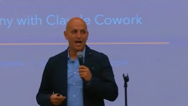 Jim Lupkin speaking on stage at Arizona Tech Week